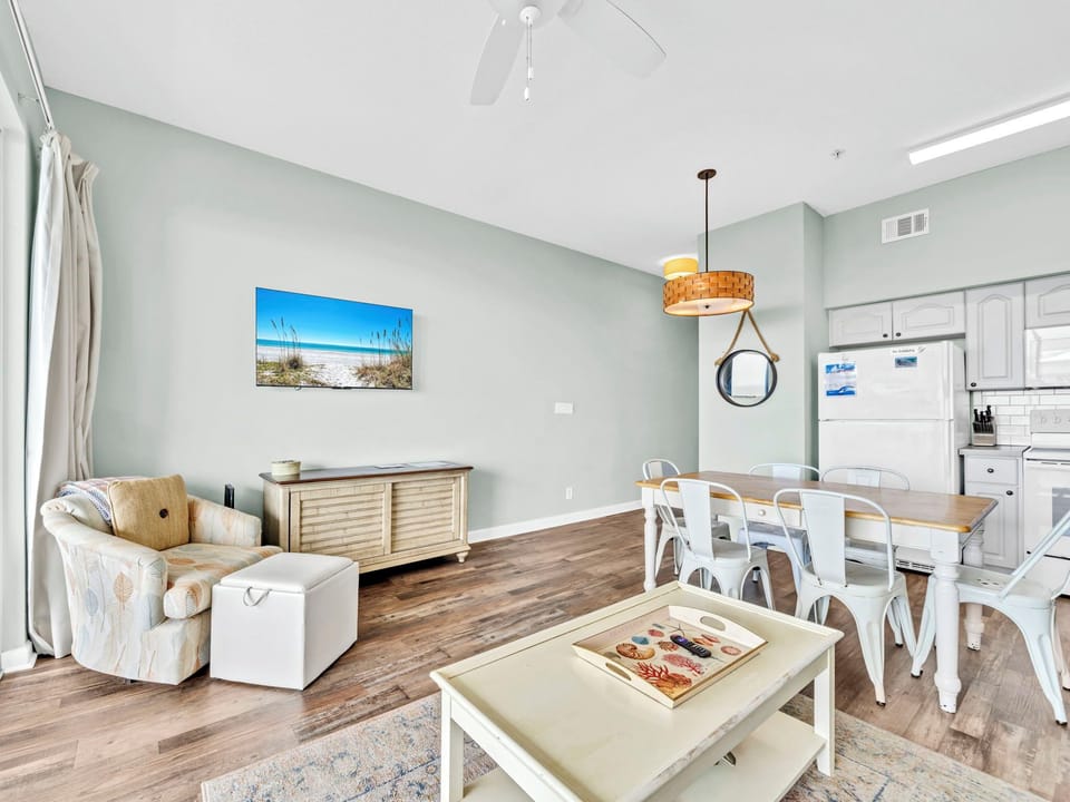 Living room with flat screen
