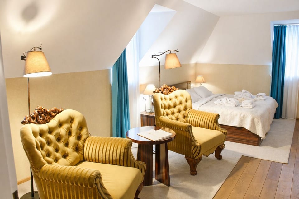 Castle Standard Room | Minibar, in-room safe, blackout drapes, soundproofing