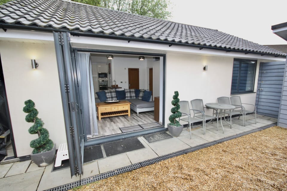 Outside garden area shingled