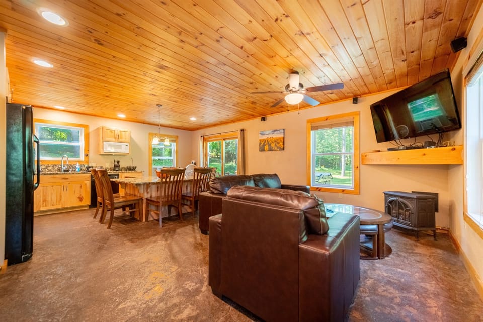 Relax in our comfortable and stylish open-plan living room.