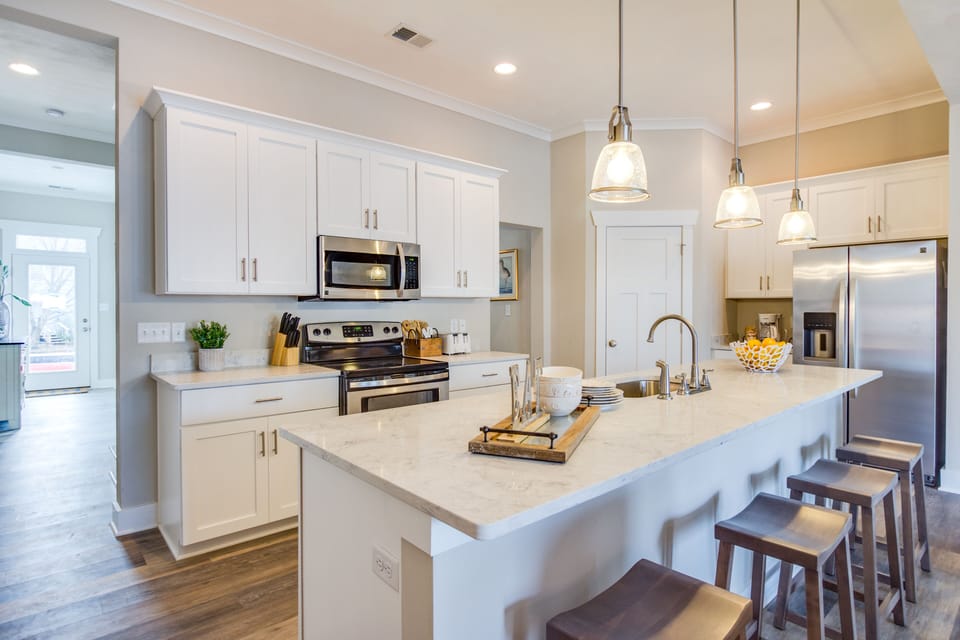 Stools for gathering around the kitchen island
