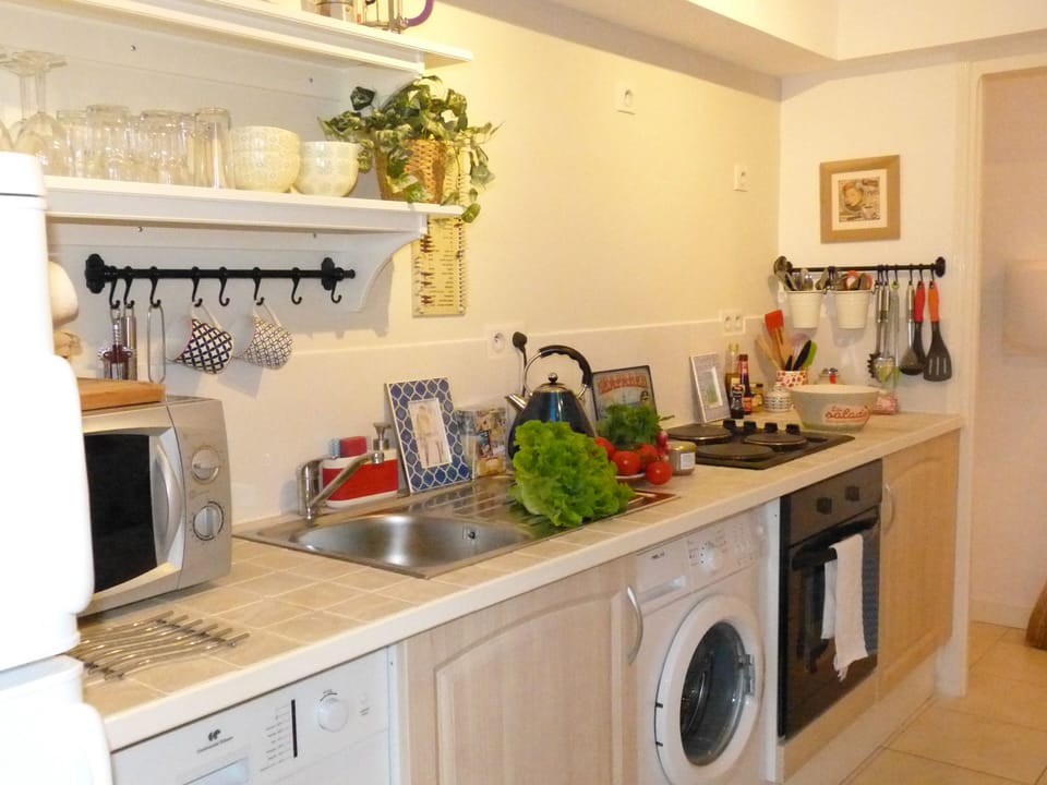 The kitchen is modern and well equipped with everything you will need on holiday