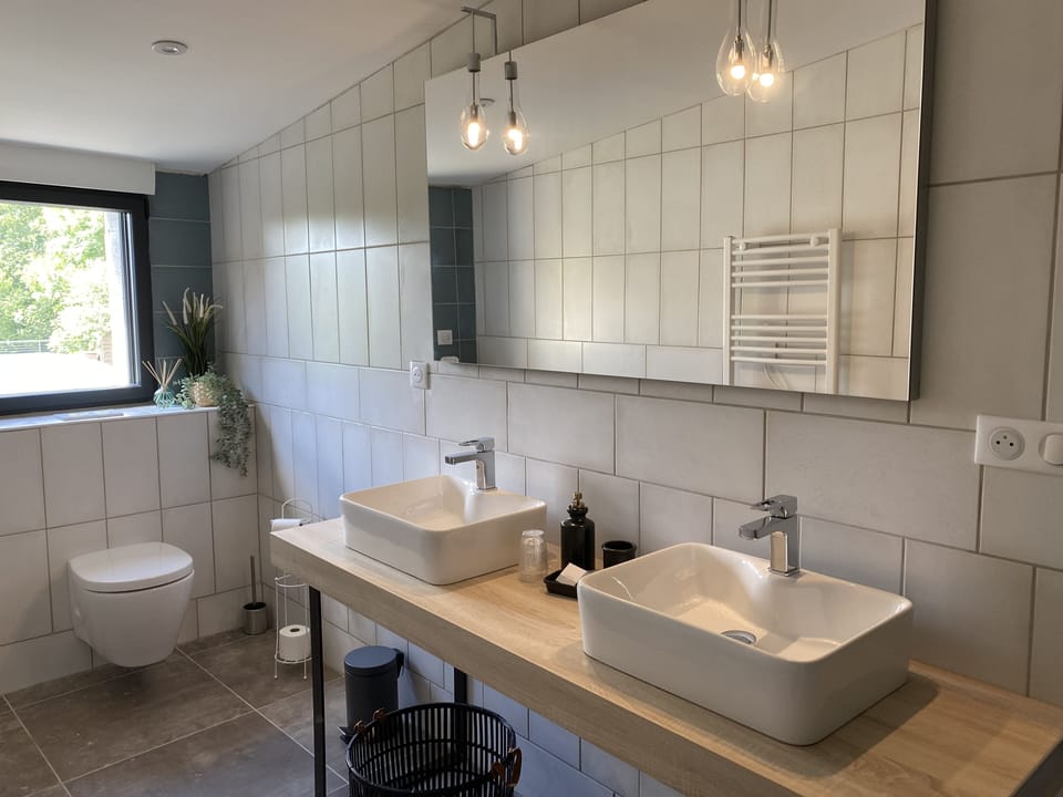 Free toiletries, hair dryer, towels