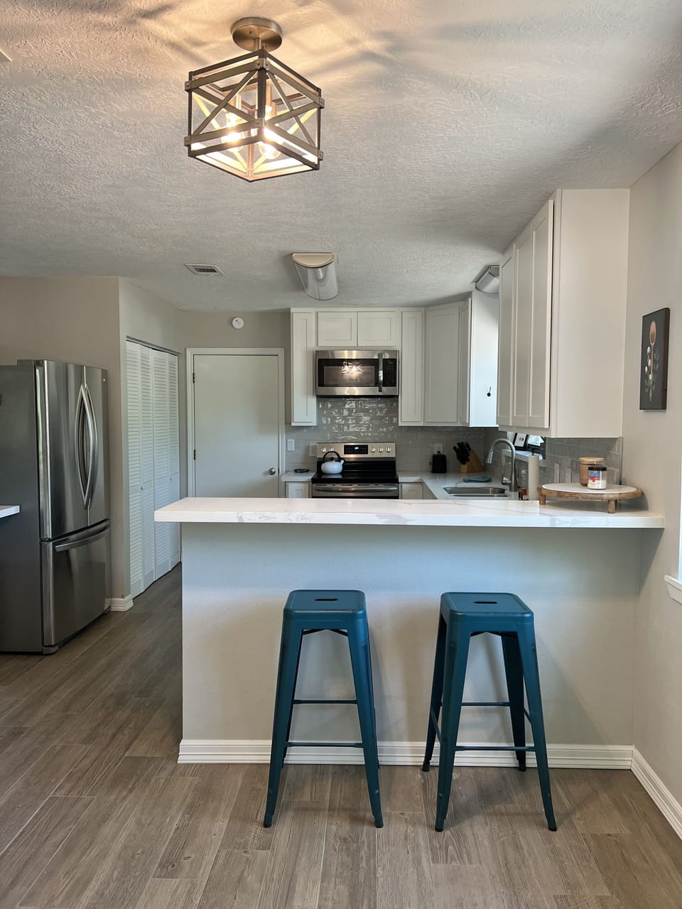 Kitchen with seating for 2