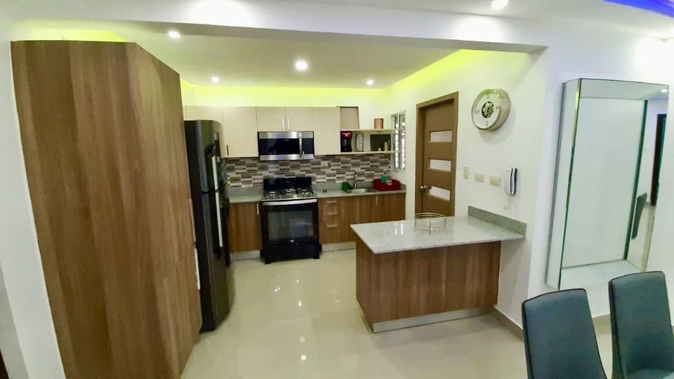 Kitchen with all necessary cooking essentials