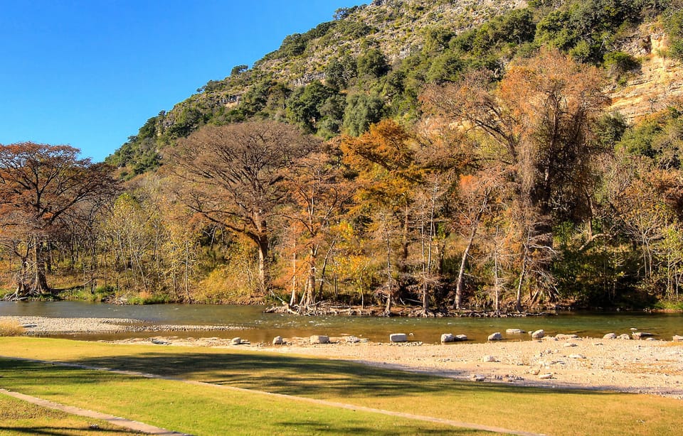 300 feet of waterfront river access on a pebble beach.