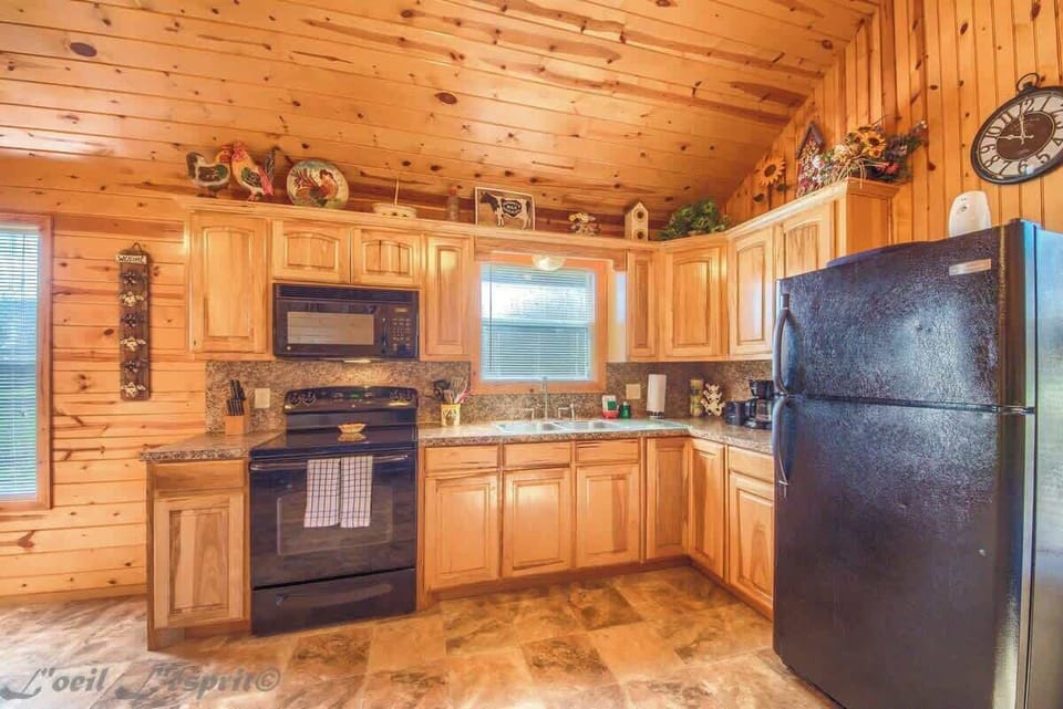 Fully stocked with dishes, appliances and cookware. 