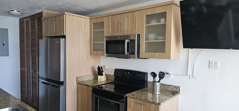 Brand new fridge and microwave.