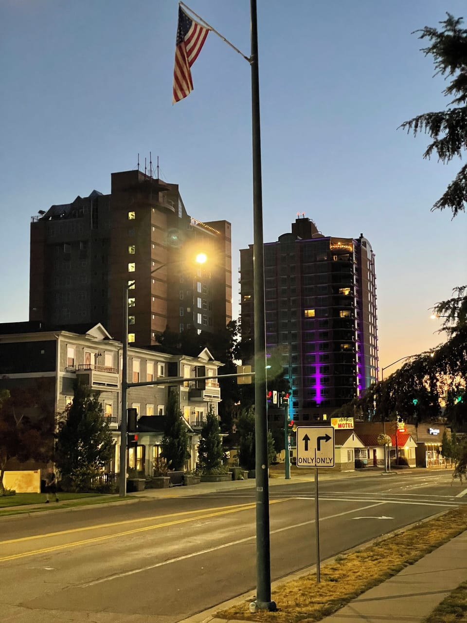 Evening view to downtown from patio