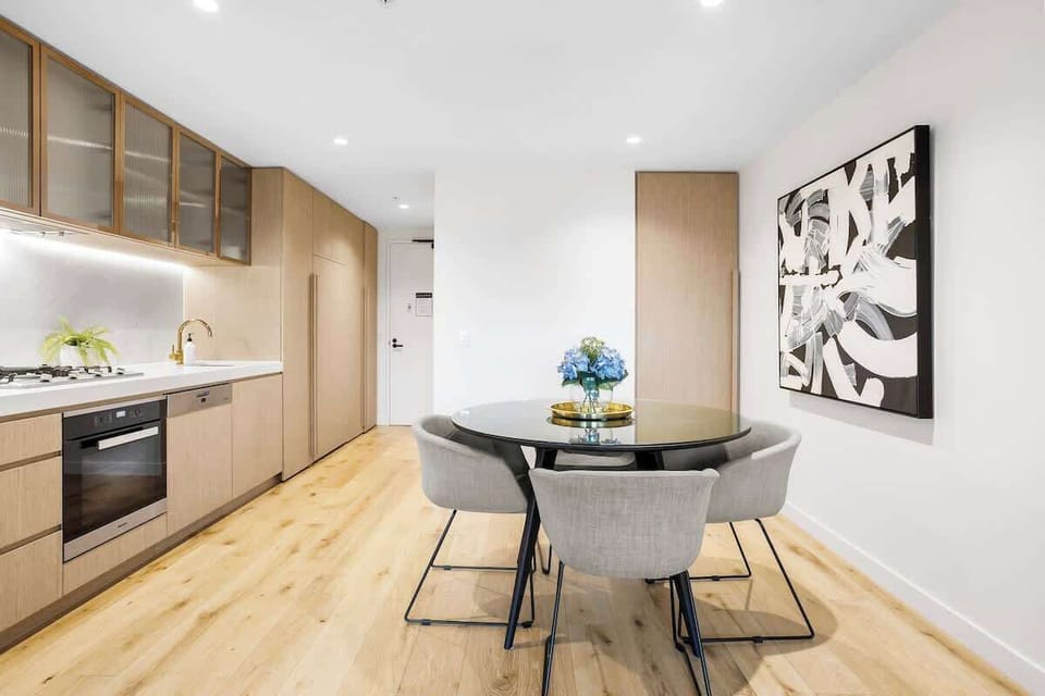 Open-planned kitchen and dining area