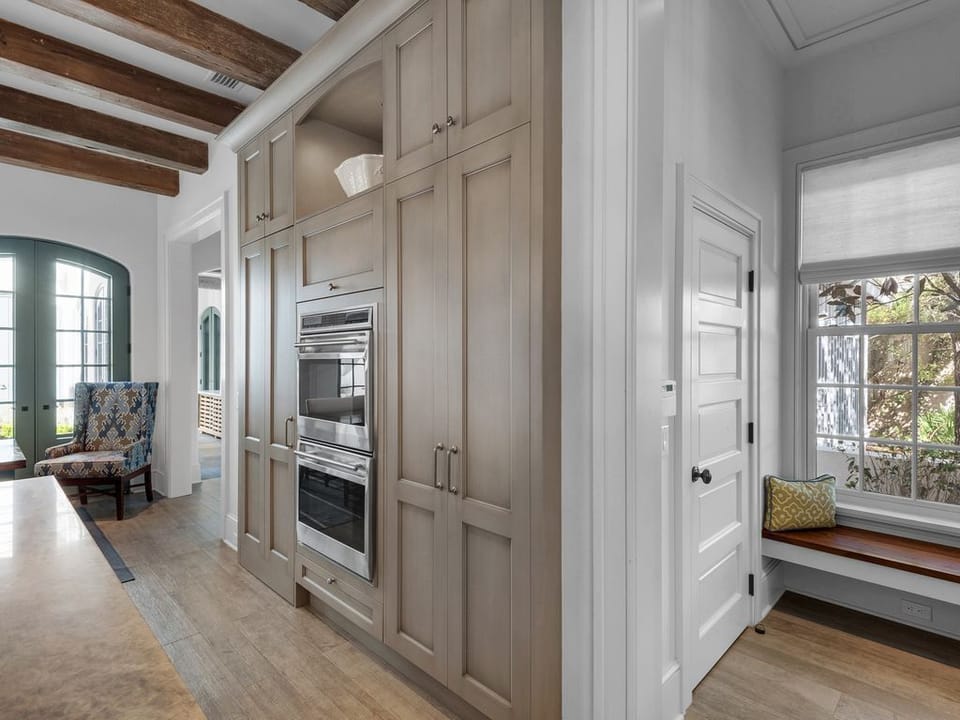 Entry to  home from courtyard through kitchen