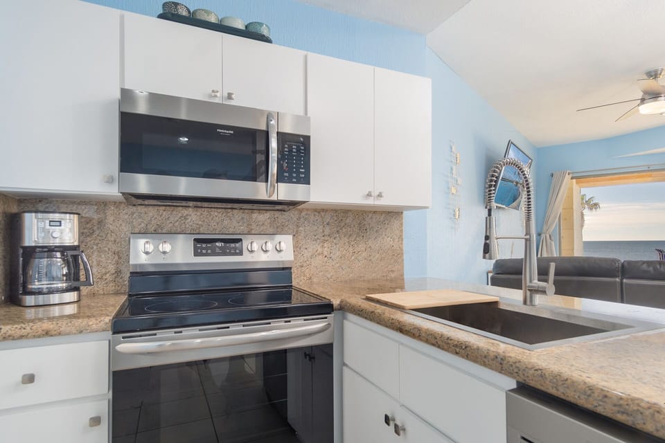 the kitchen has all that you need