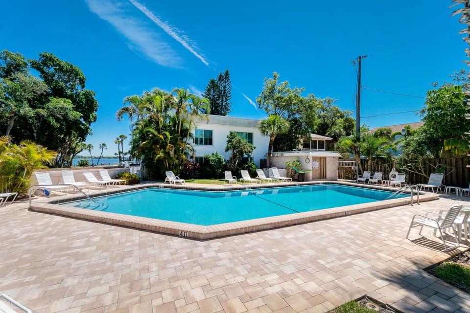 Bathrooms conveniently located at the pool.