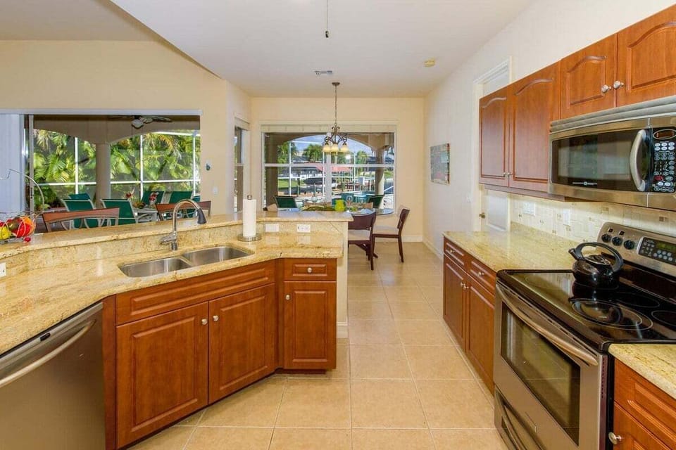Large Kitchen with Stainless Appliances