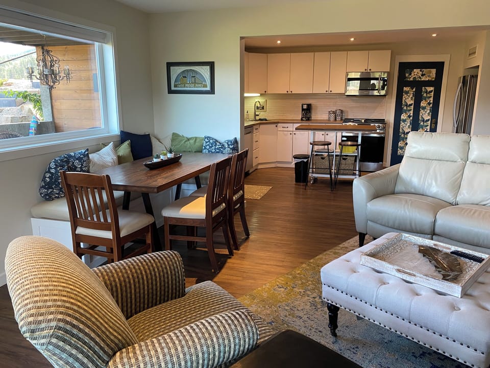 View from the living room into the kitchen