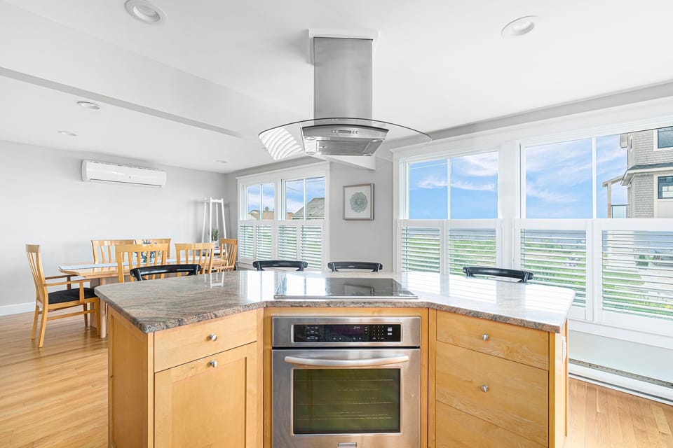 First Floor Kitchen and Dining Area Looking out at Ocean!