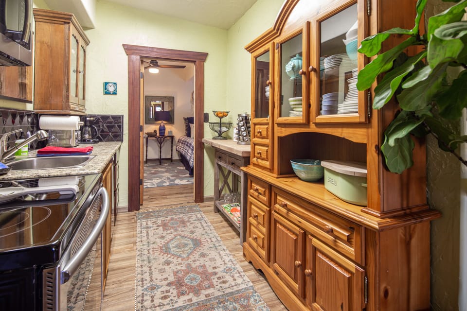 View into kitchen, fully loaded
