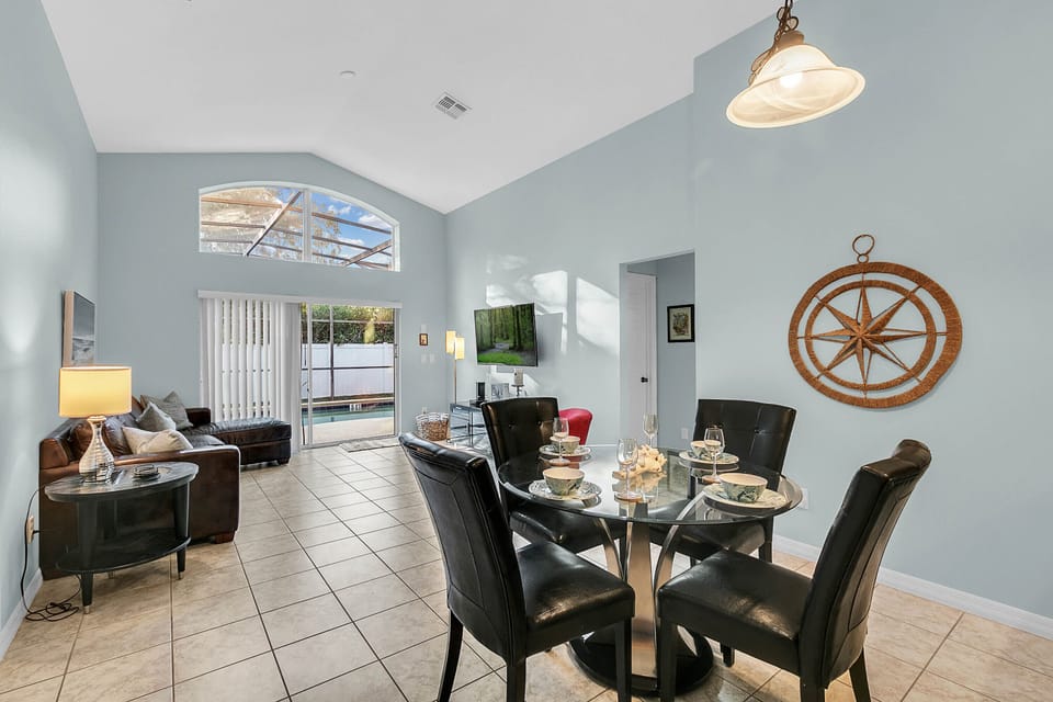 Dining nook and living room