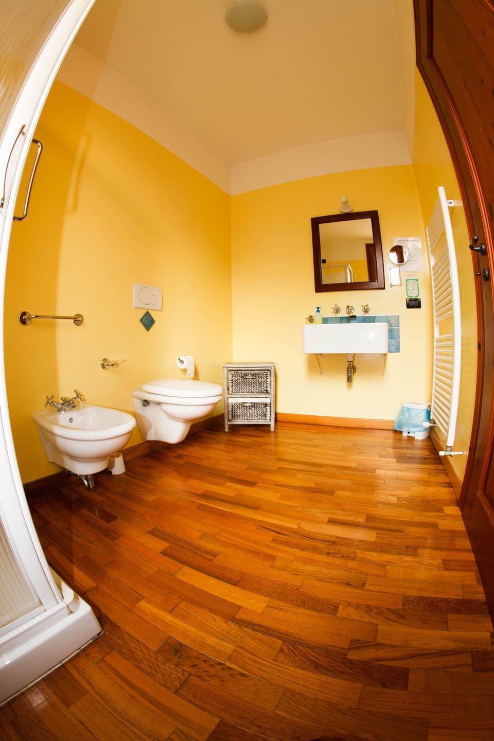 Shower, free toiletries, hair dryer, bathrobes