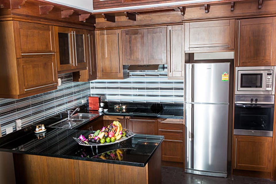Villa, Multiple Beds, Private Pool, Beachfront | Private kitchen | Coffee/tea maker, full-size fridge, microwave