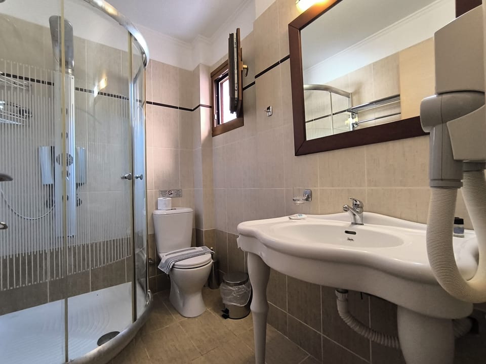 Deluxe Double Room | Bathroom | Shower, hydromassage showerhead, hair dryer, towels