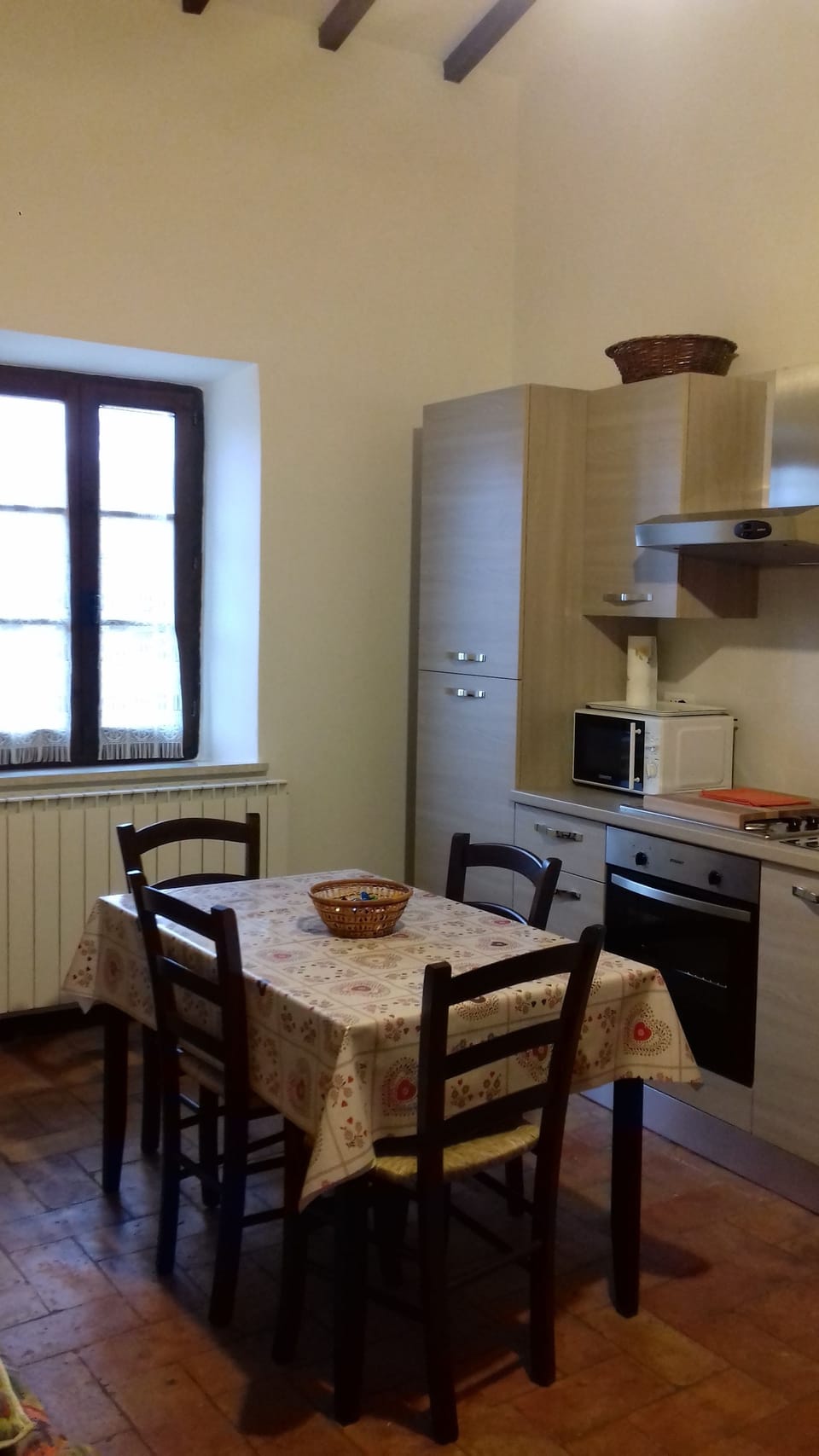Fridge, microwave, stovetop, espresso maker