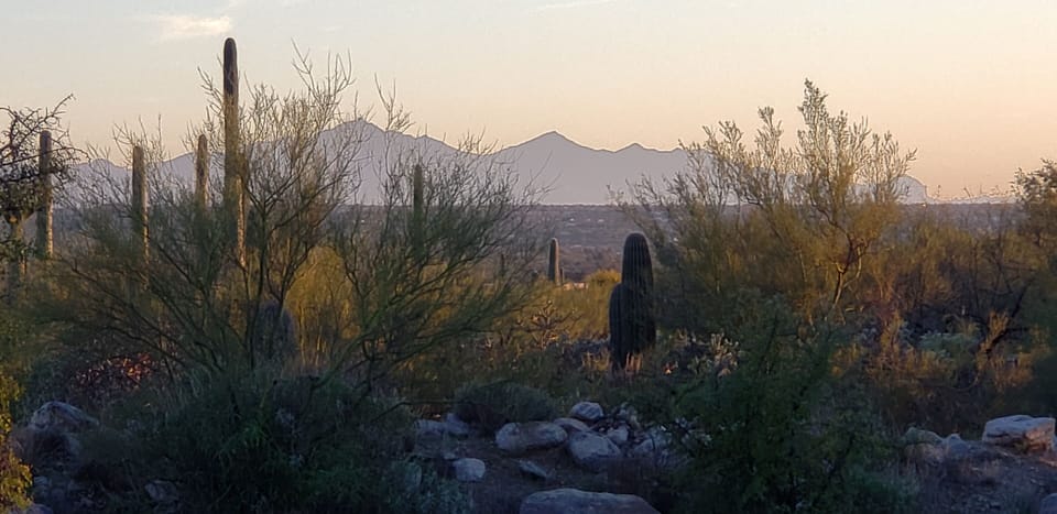 View of mountains to the south