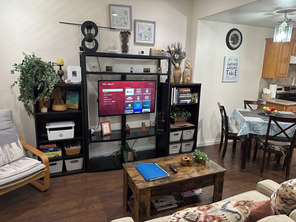 Living room - 43” Roku TV - bluetooth printer - 5G WiFi