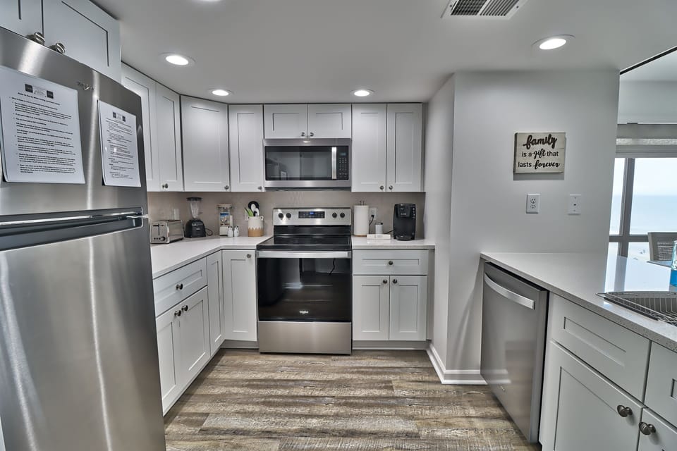 Check out the modern kitchen