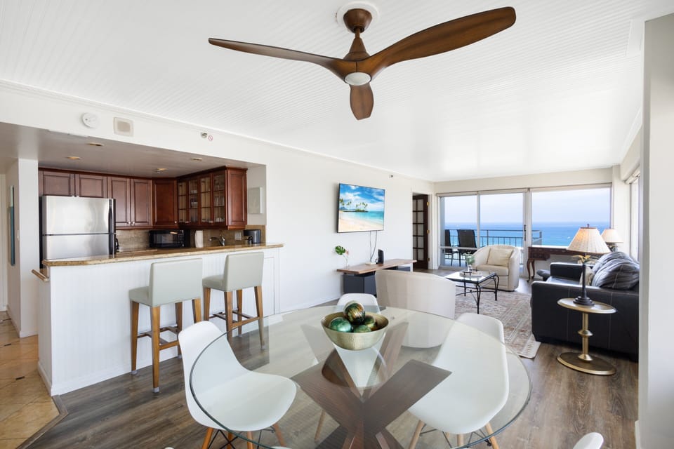 Dining area connected to living space