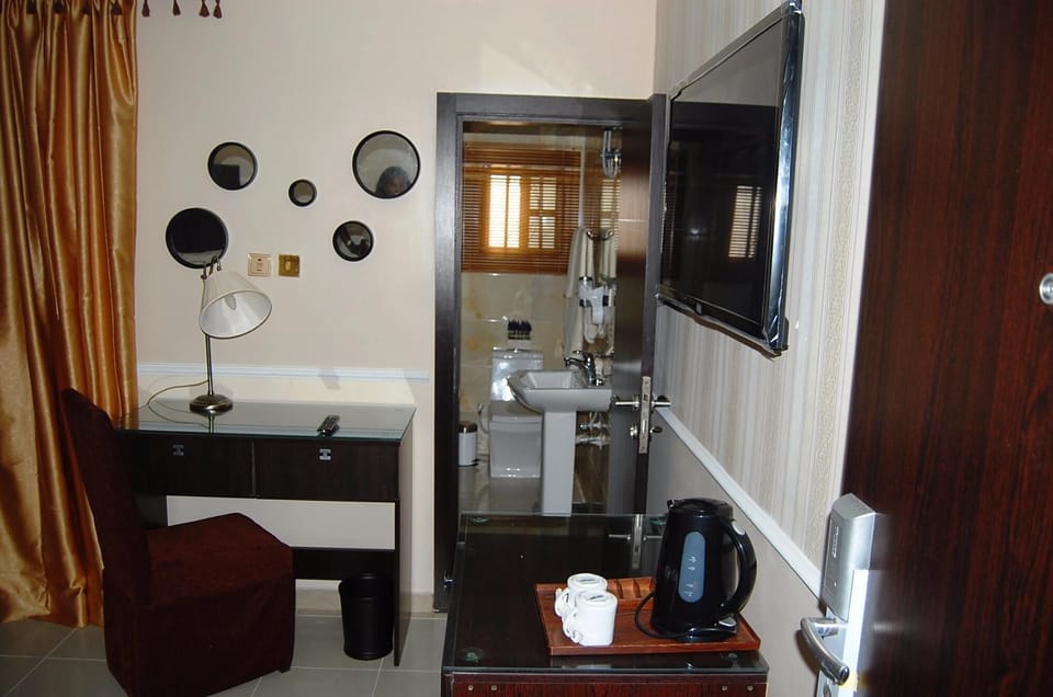 Shower, towels, soap, shampoo