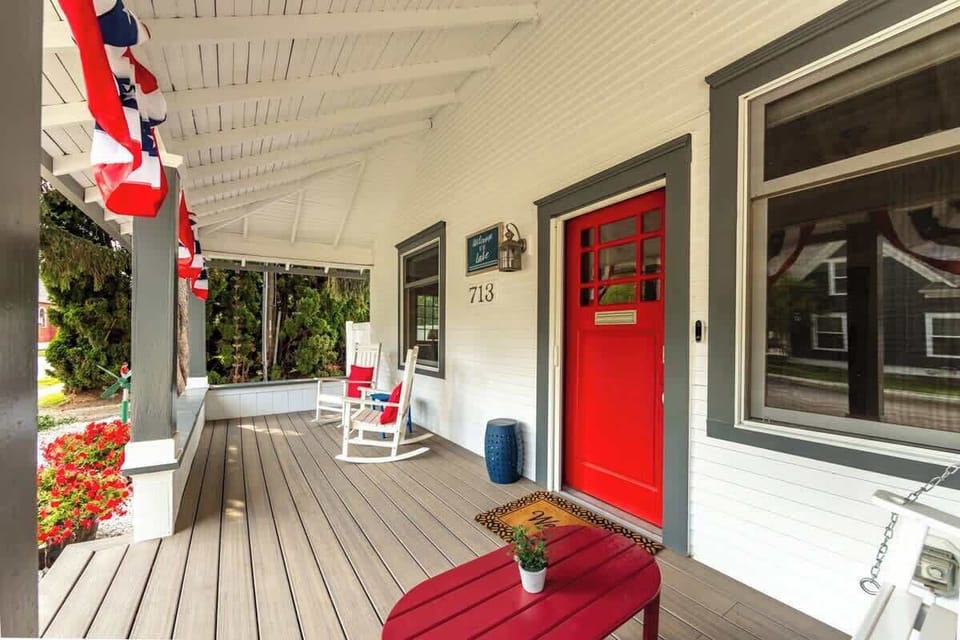 front porch with rocking chairs 