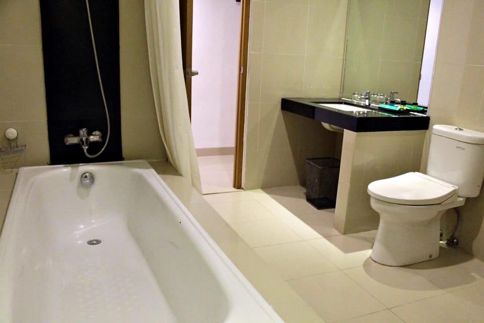 Executive Double Room | Bathroom | Shower, towels, soap, shampoo