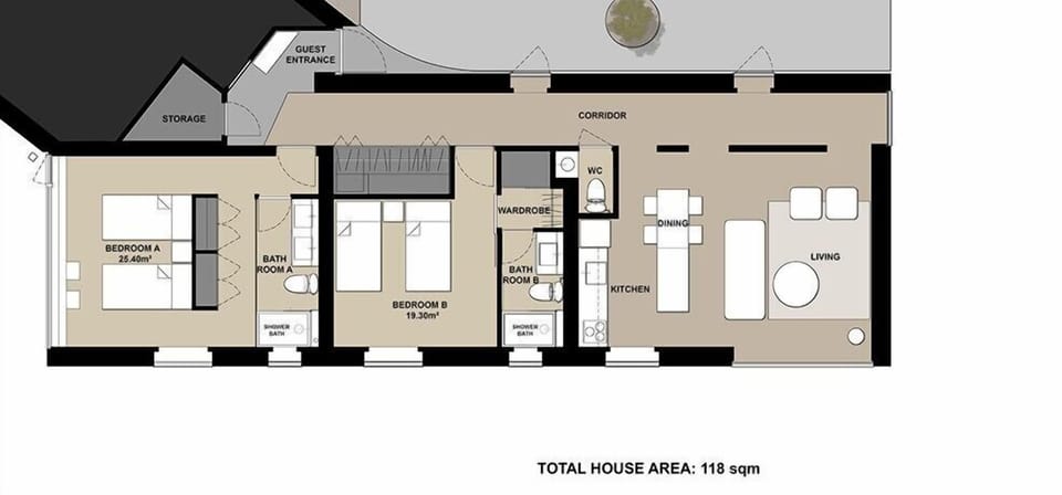 Villa, 2 Bedrooms | Floor plan