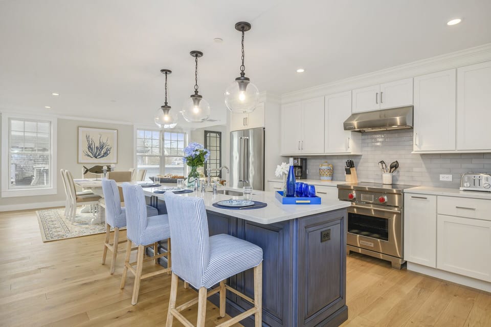 Open concept luxury kitchen and dining room