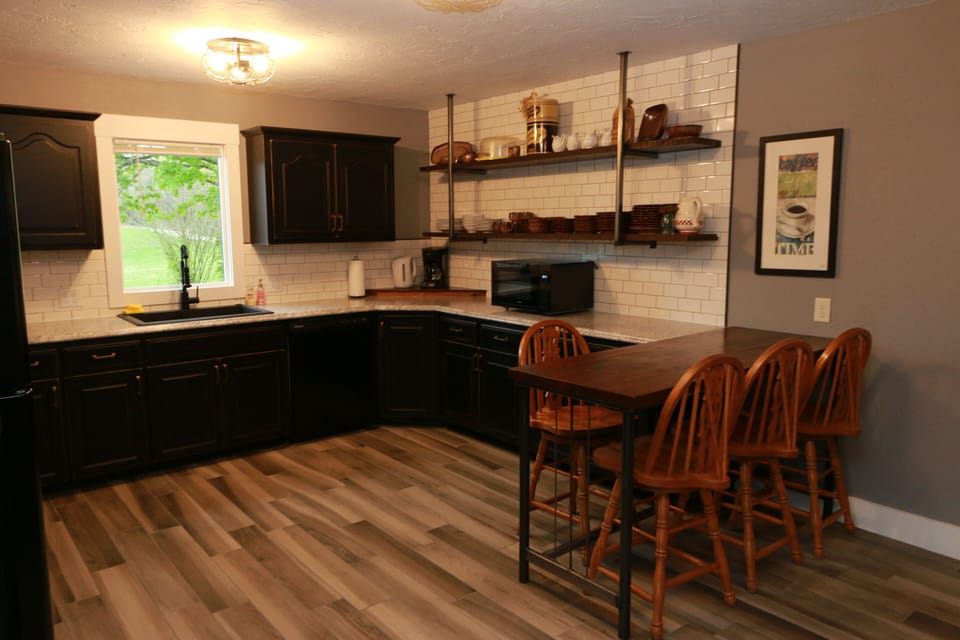 Kitchen with bar seating