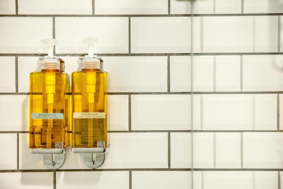 Shower, free toiletries, hair dryer, slippers