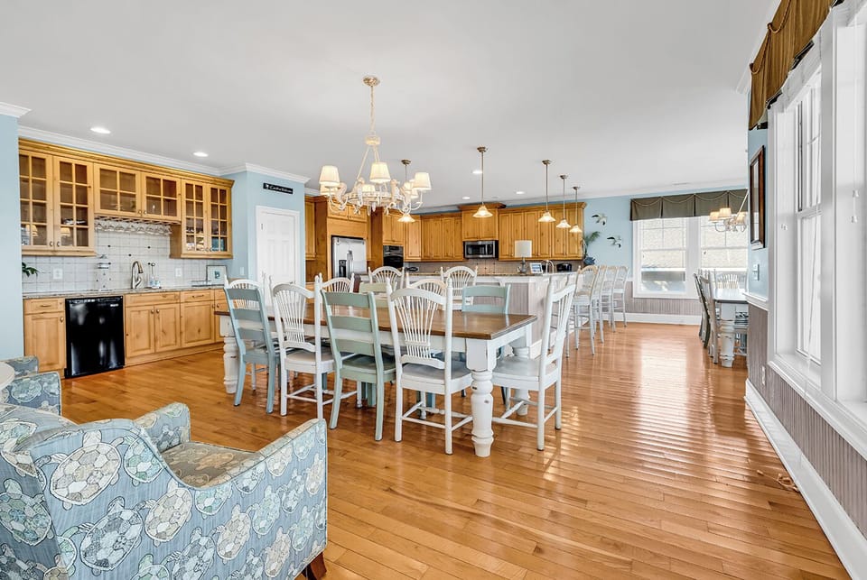 Open Living, Dining and Kitchen Area