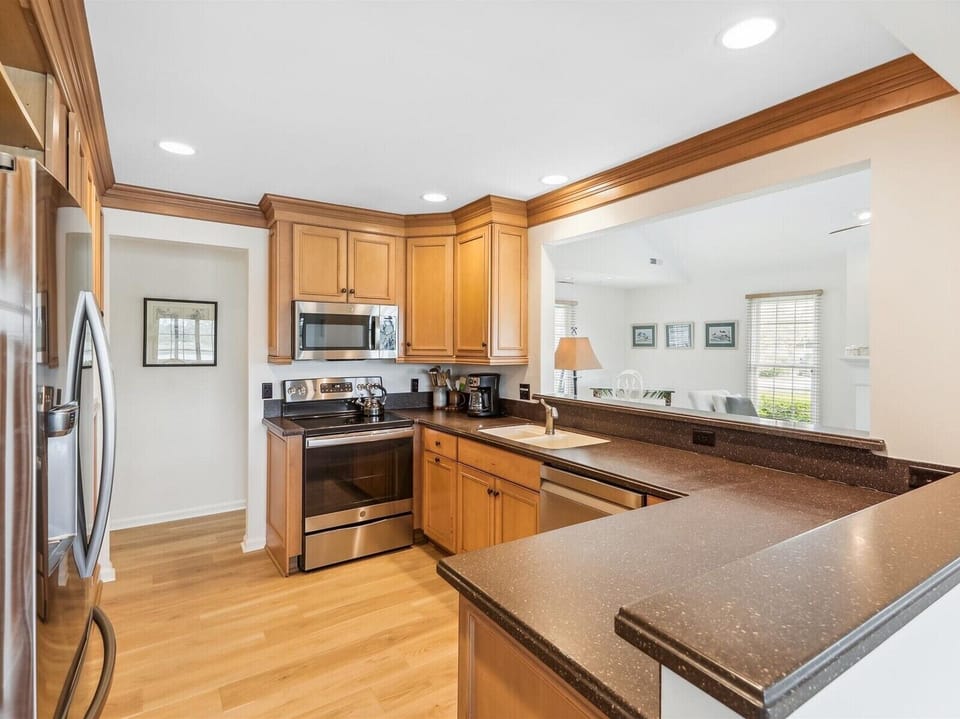 Kitchen with Stainless Steel Appliances at 32 Lands End