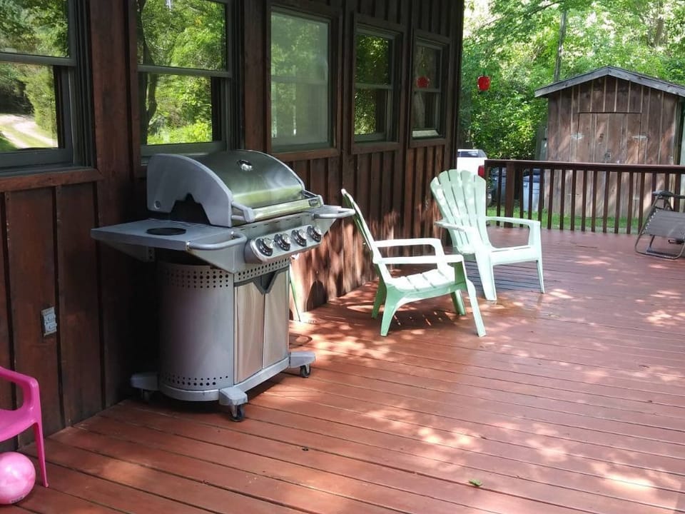 gas grill on outside deck