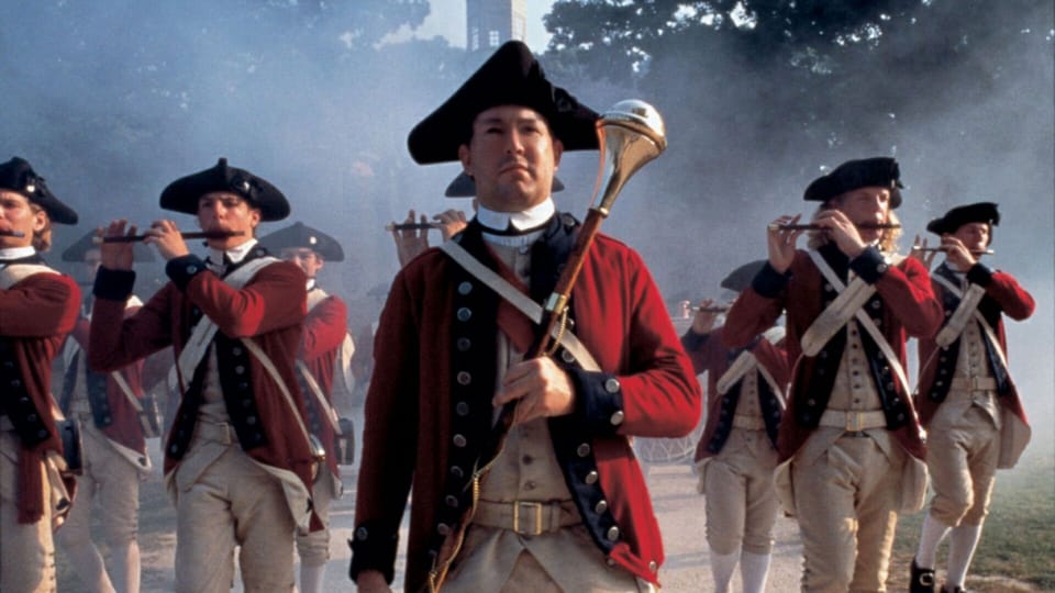 The march of the Fifes and Drums broadcast a wave of sound throughout the area.