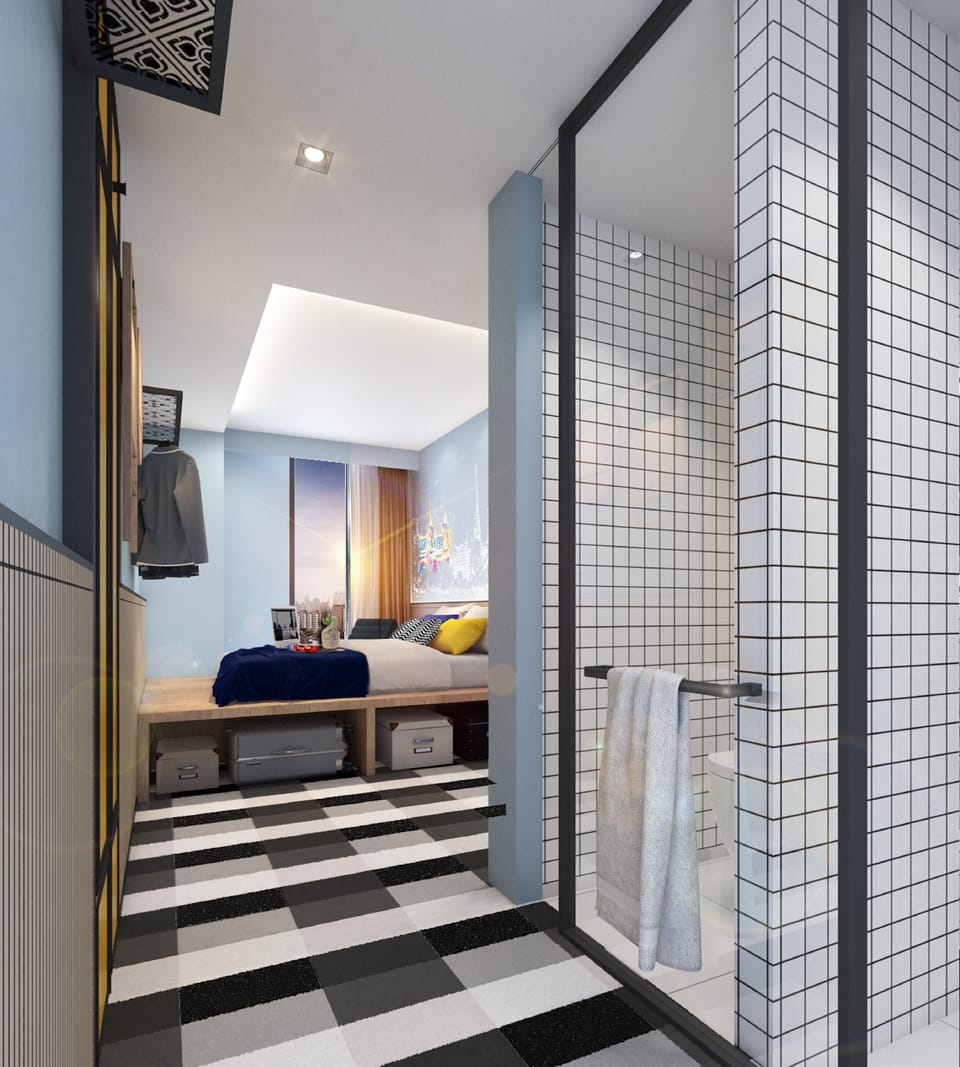 Room (One of a Kind) | Bathroom | Shower, hair dryer, towels, soap