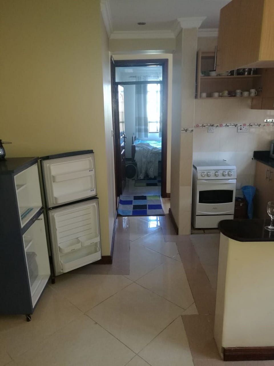 Classic Apartment | Private kitchen | Fridge, microwave, oven, stovetop