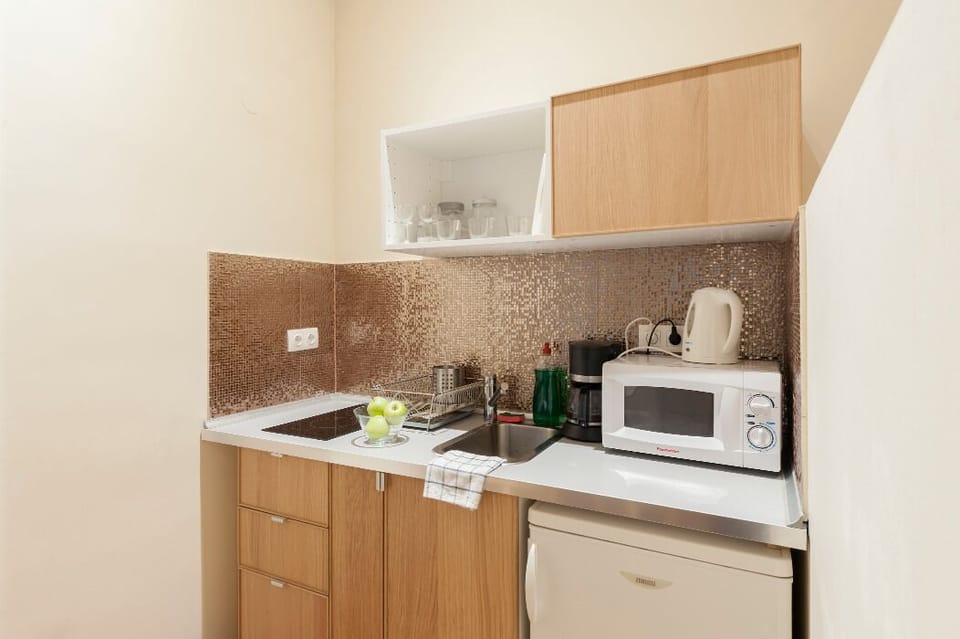 Apartment, 1 Bedroom | Private kitchen | Mini-fridge, microwave, cookware/dishes/utensils