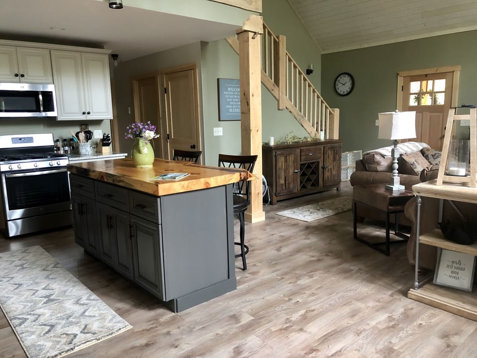 Kitchen Island with gorgeous custom wood top