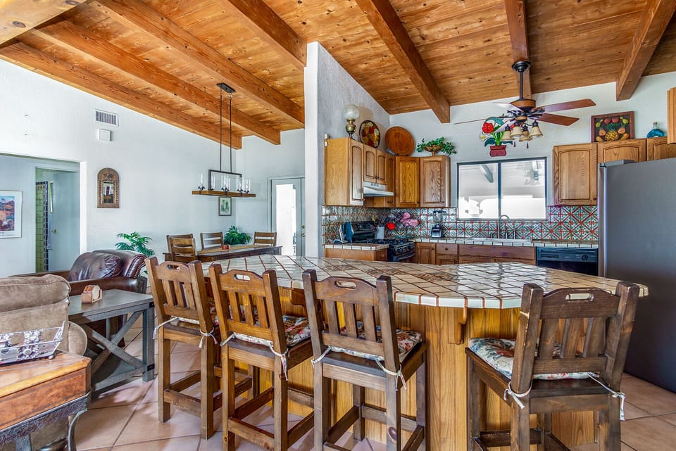 Large kitchen island for happy hour games