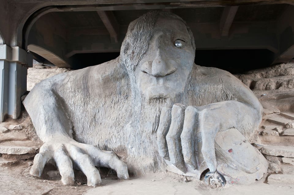 Check out the Fremont Troll statue!