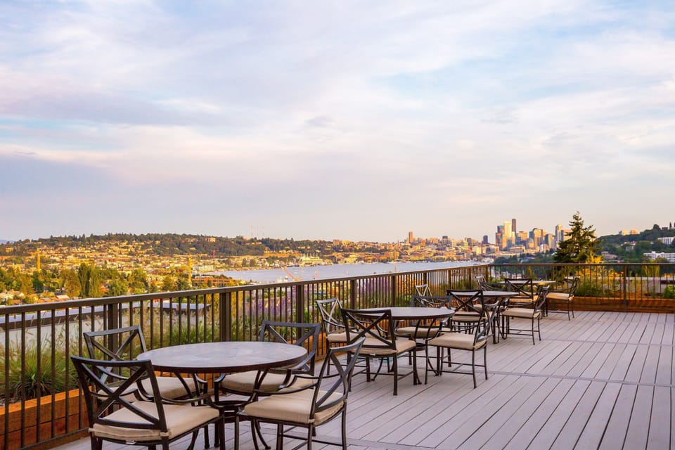 Enjoy stunning views from the shared deck.