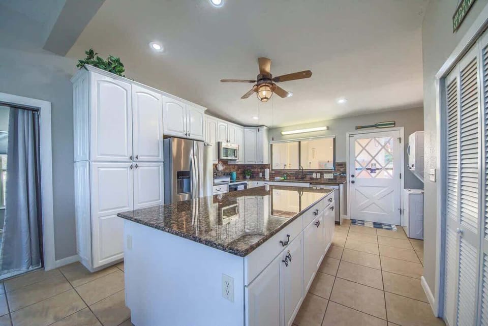 Fully stocked kitchen. 