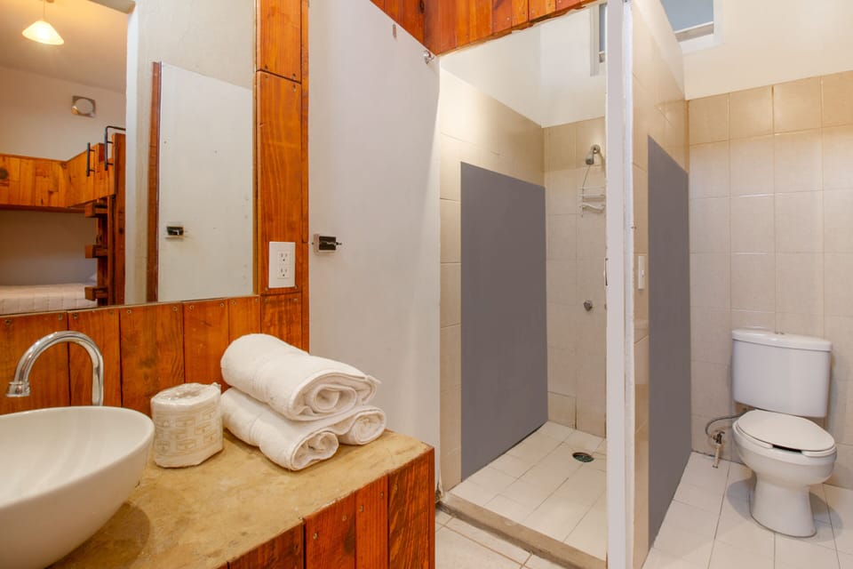 Standard Quadruple Room | Bathroom | Shower, hair dryer, towels, soap